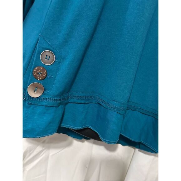 GREAT CONDITION SOFT SURROUNDINGS TURQUOISE Soft Knit Top Tunic Sz small - Picture 5 of 7